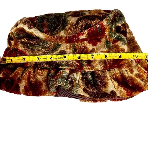 Vintage Handmade 60s Chenille Carpet Floral Tapestry Hat Go-Go Grunge Bucket EUC main image 4